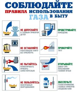 правила использования газа в быту